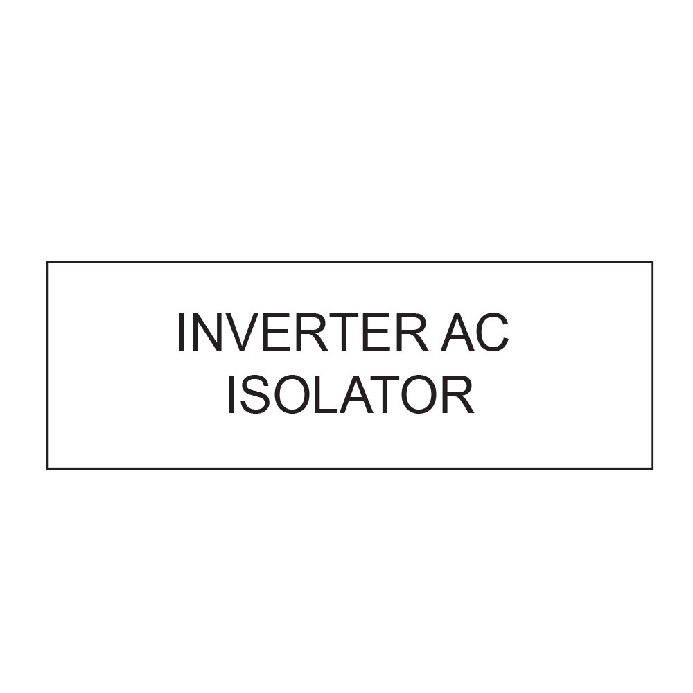Inverter A.C. Isolator Label β 60x20mm Engraved Traffolyte