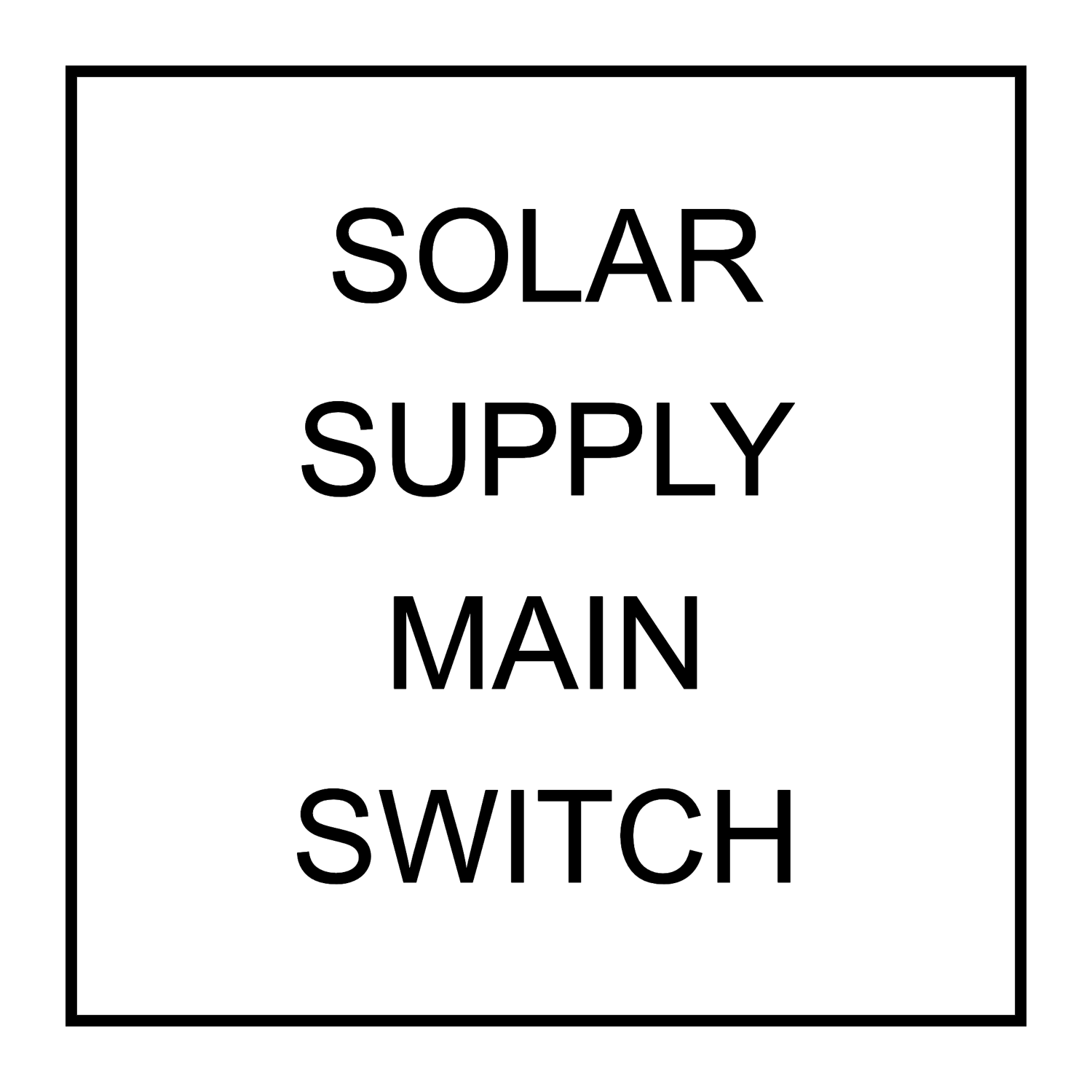 Solar Supply Main Switch