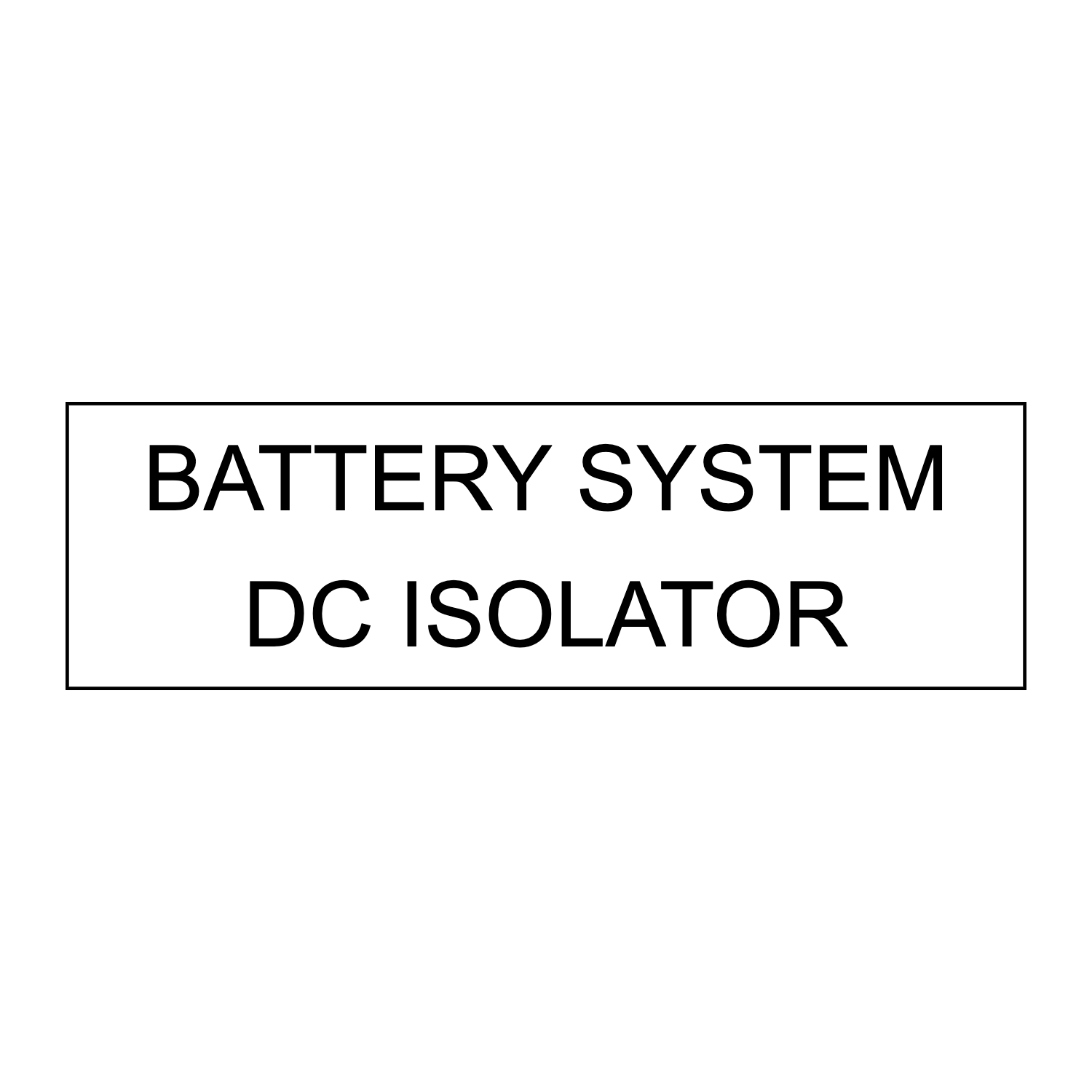 Battery System DC Isolator