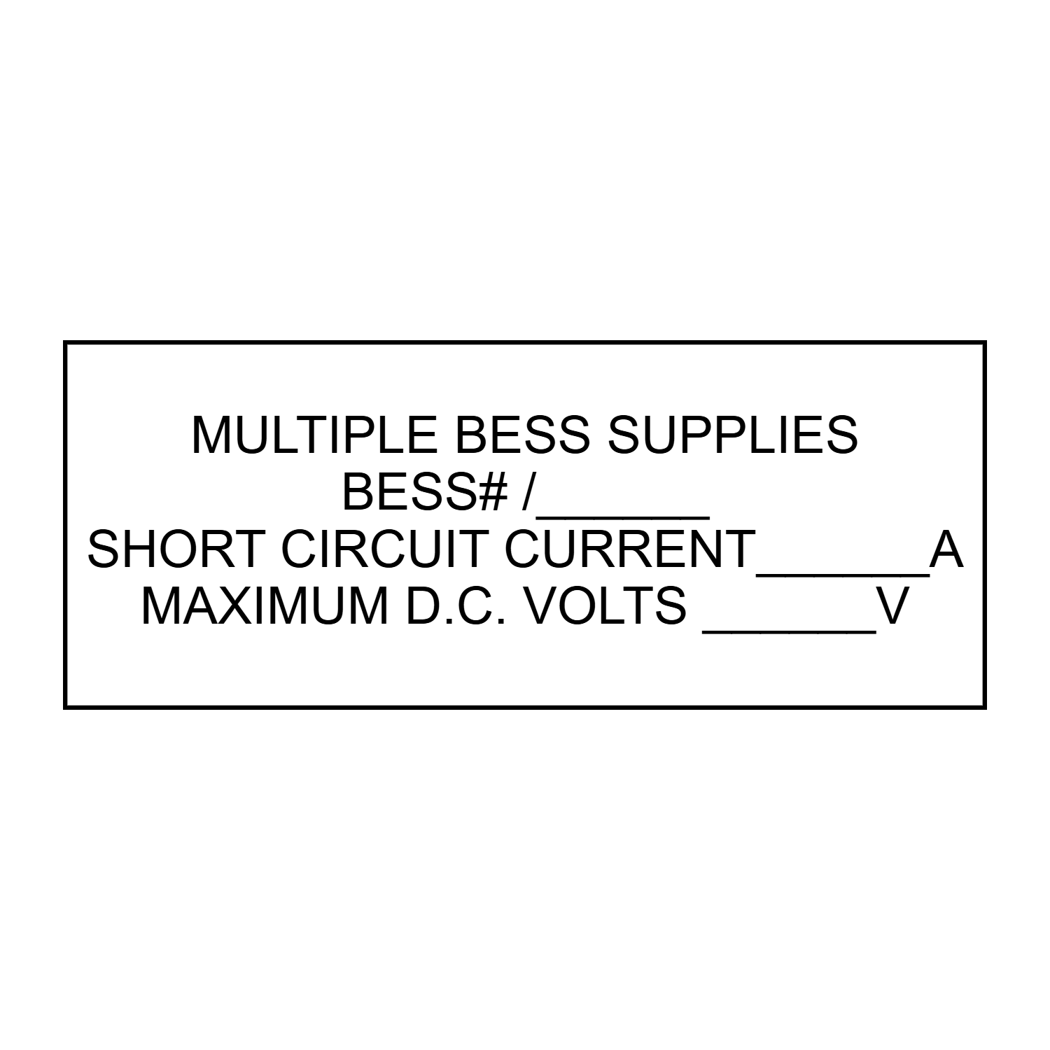 Multiple Bess Supplies