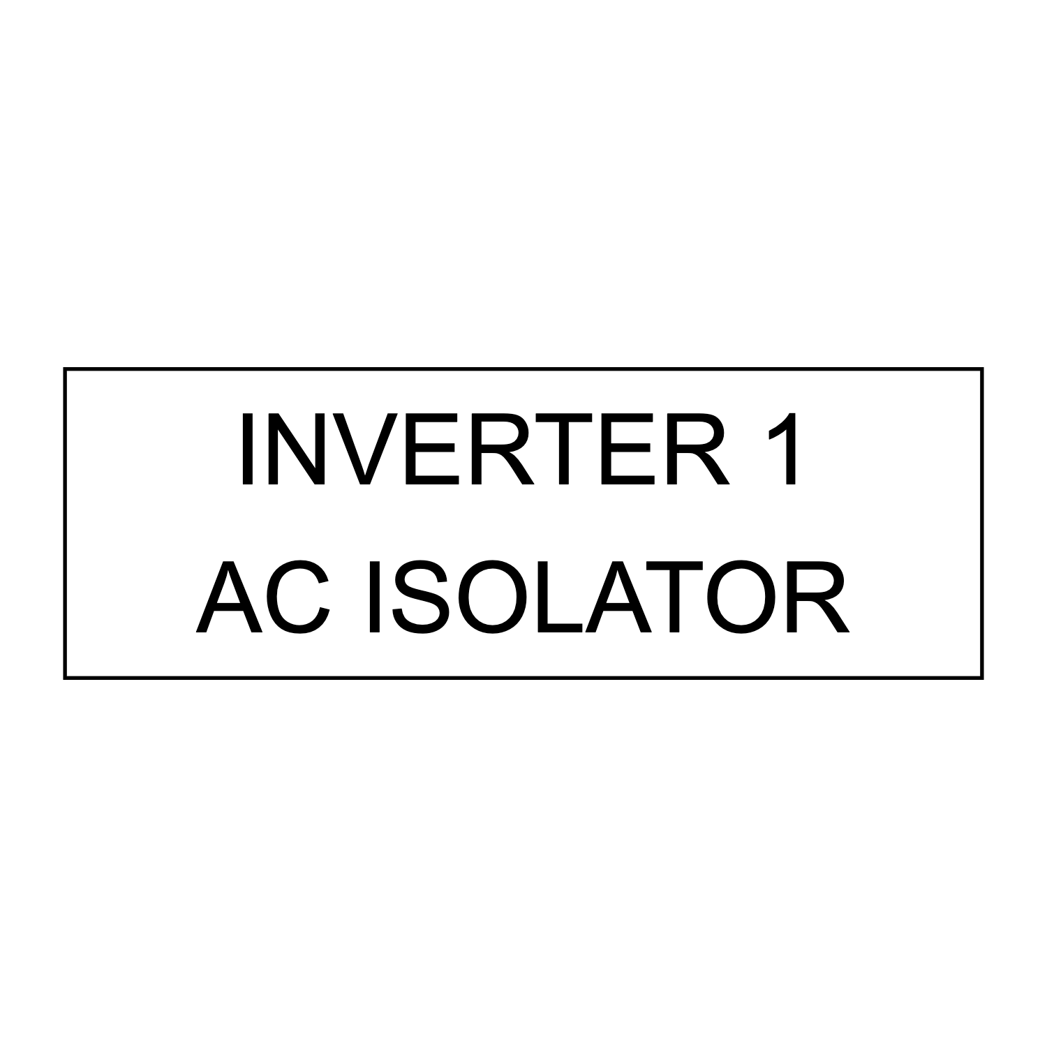 Inverter 1 AC Isolator