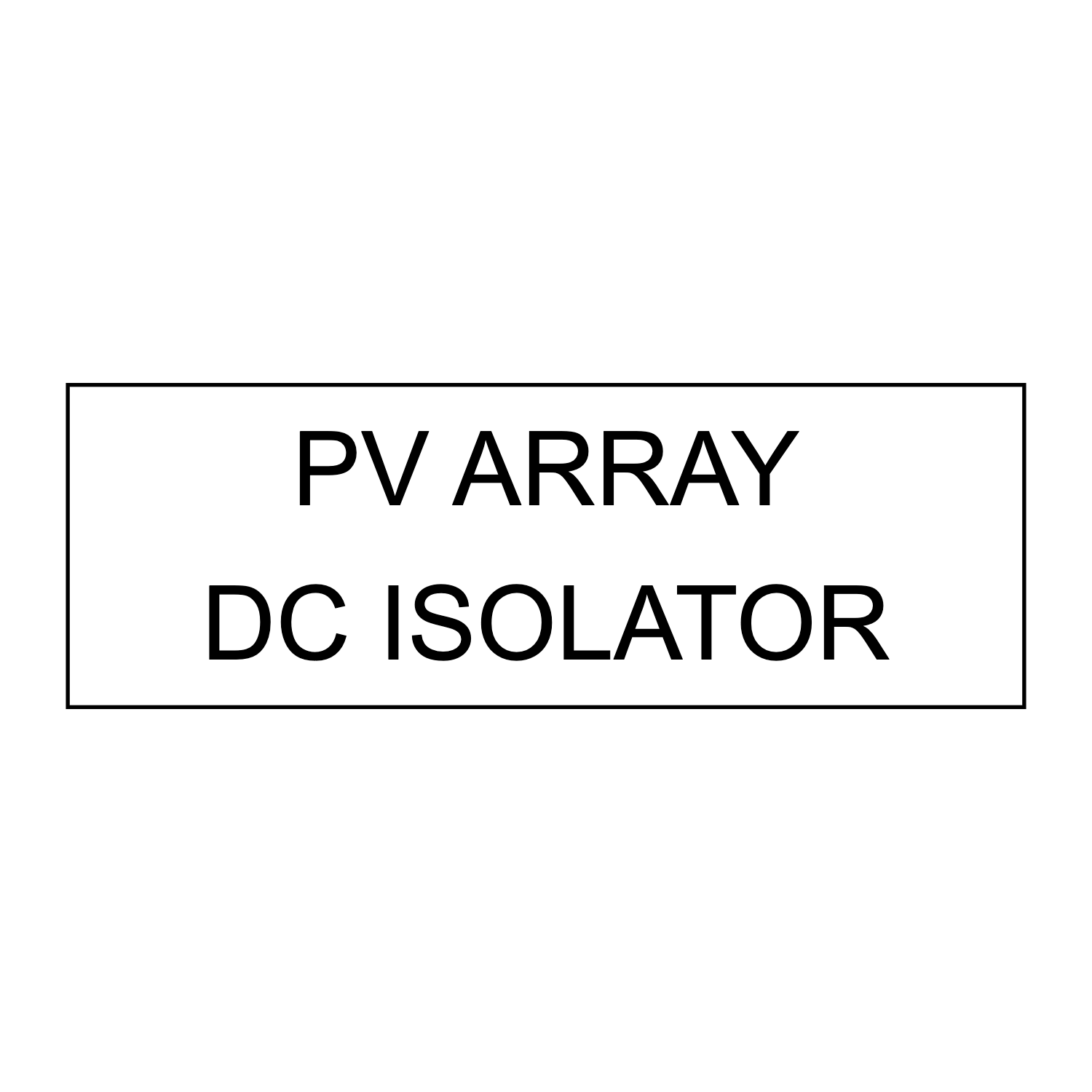 PV Array DC Isolator