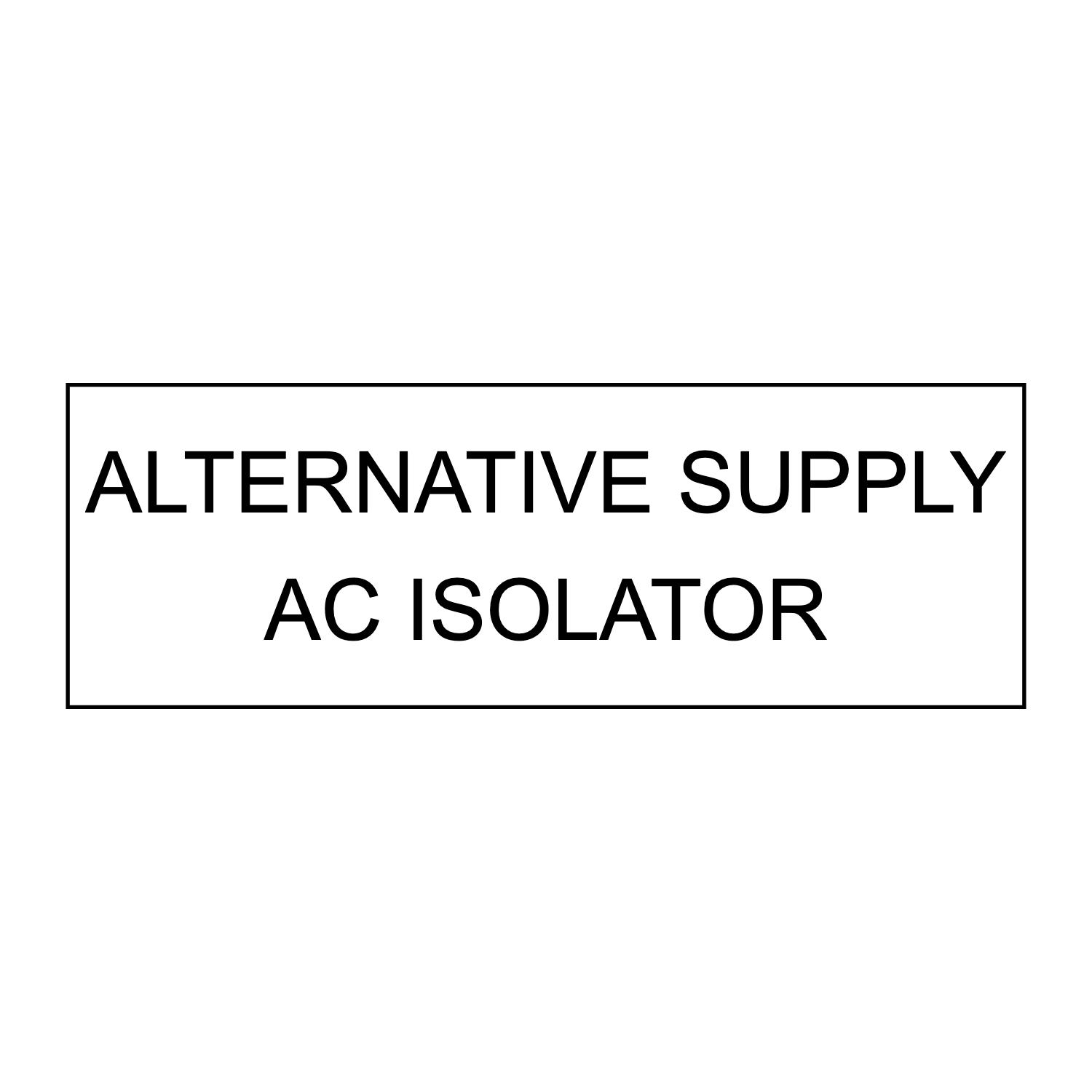 Alternative Supply AC Isolator