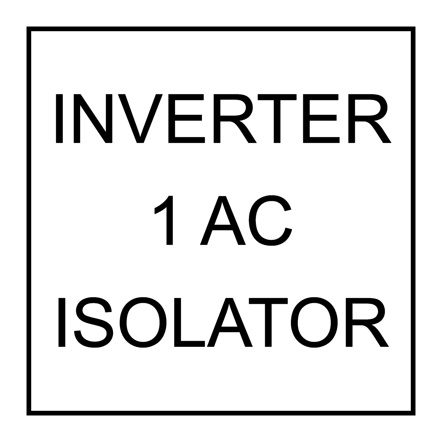 Inverter 1 AC Isolator