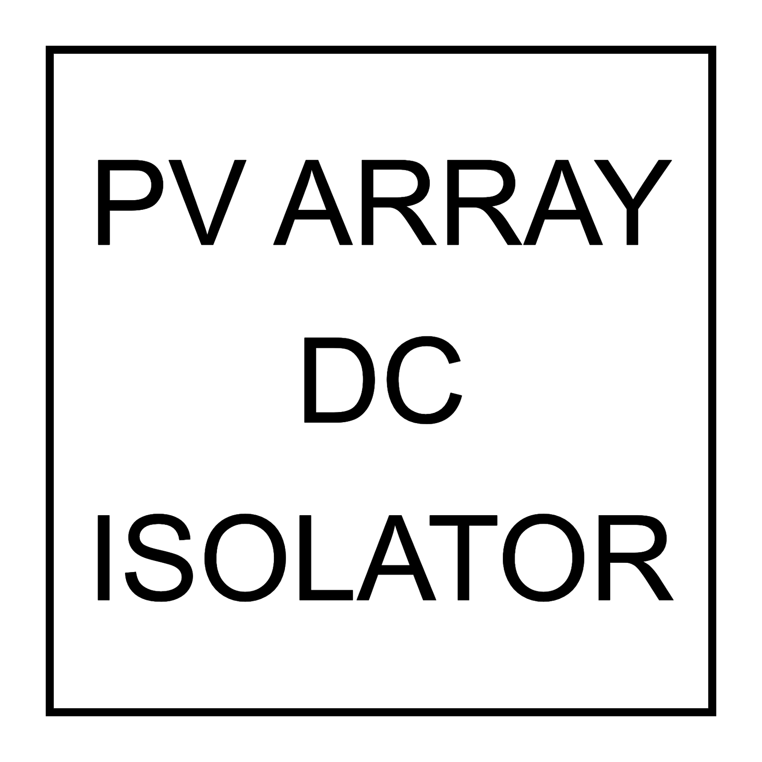 PV Array DC Isolator