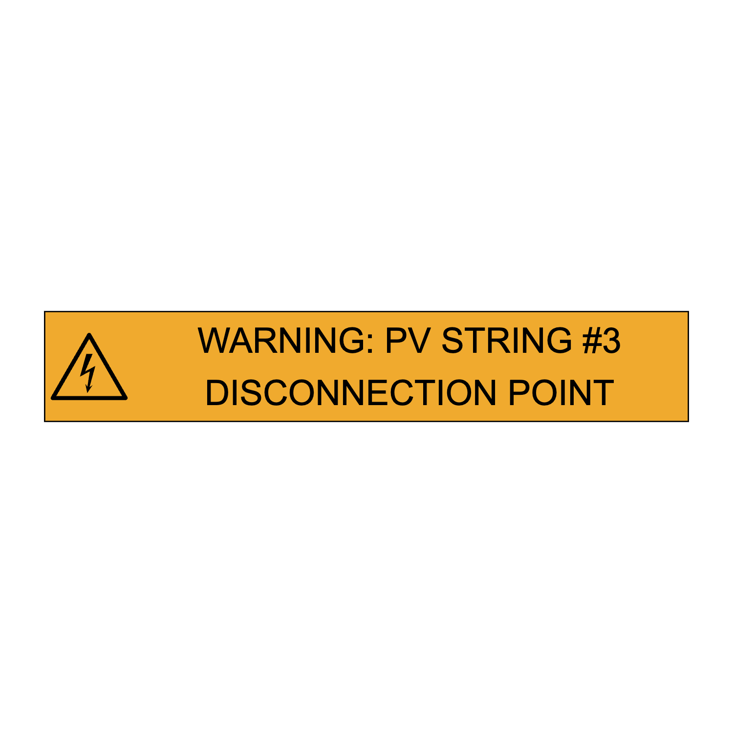 Warning: PV String Disconnection Point #3