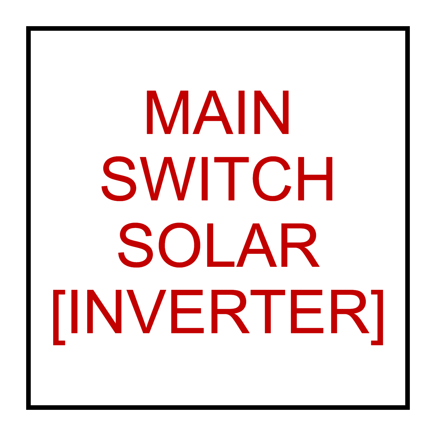 Main Switch Solar (Inverter)