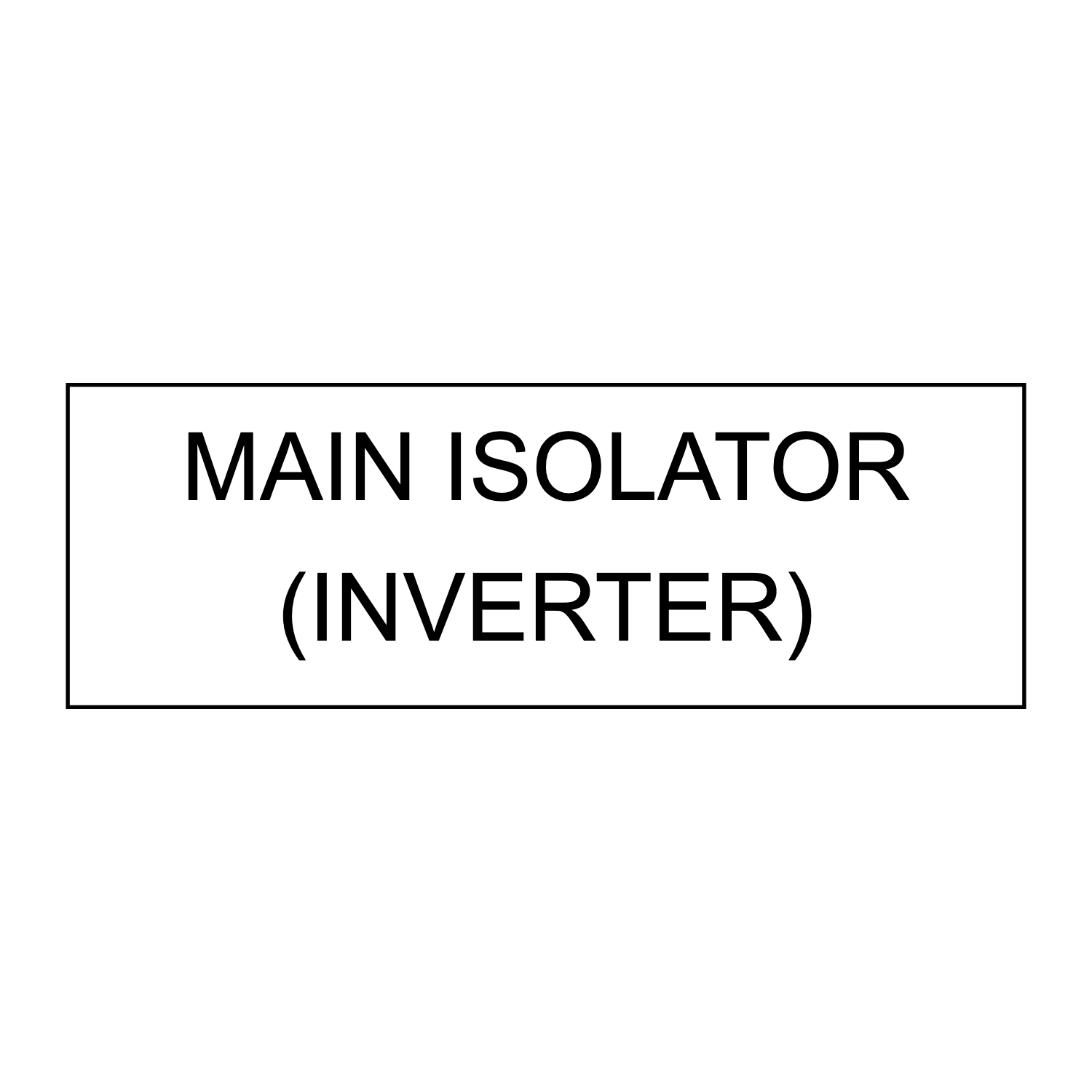 Main Isolator (Inverter)
