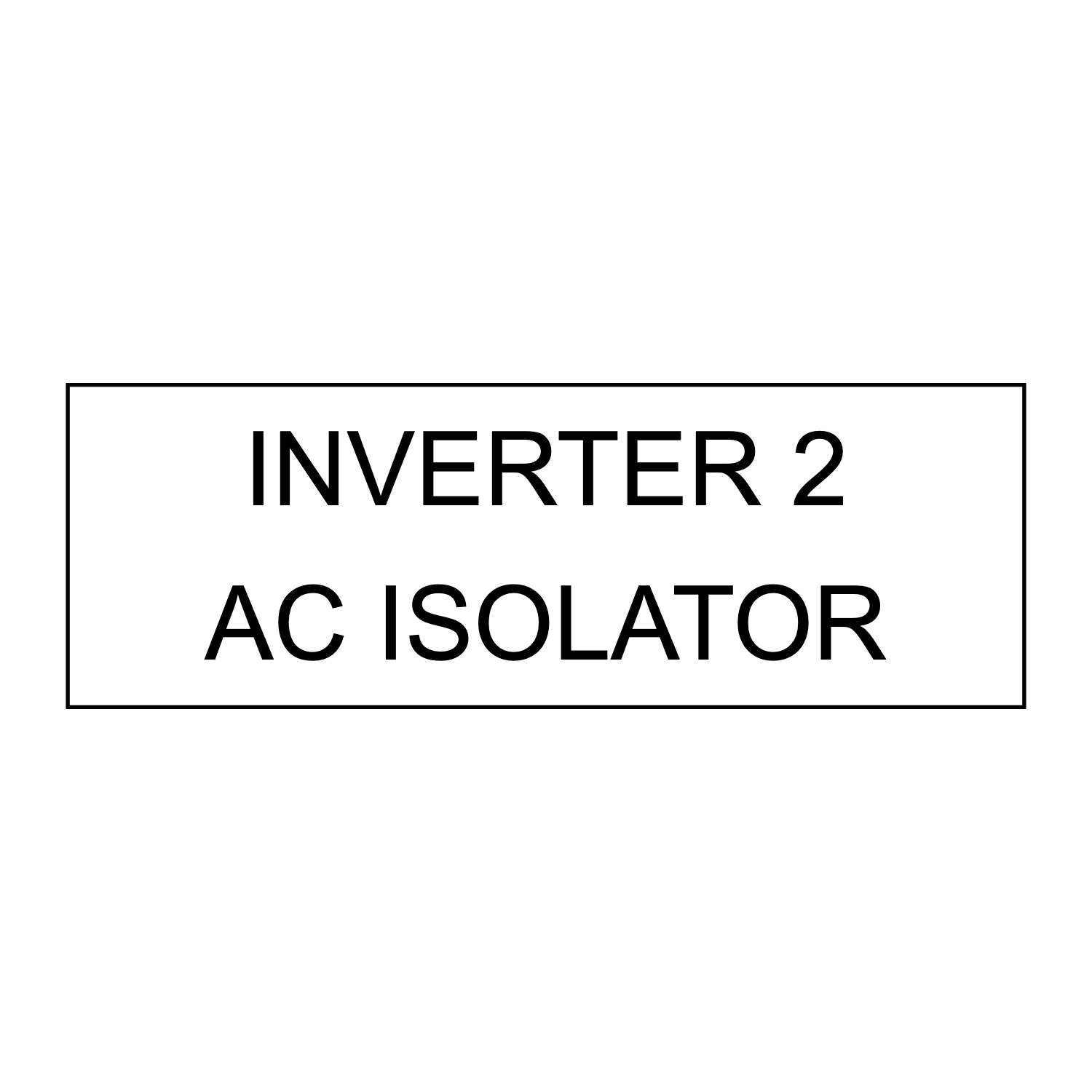 Inverter 2 AC Isolator