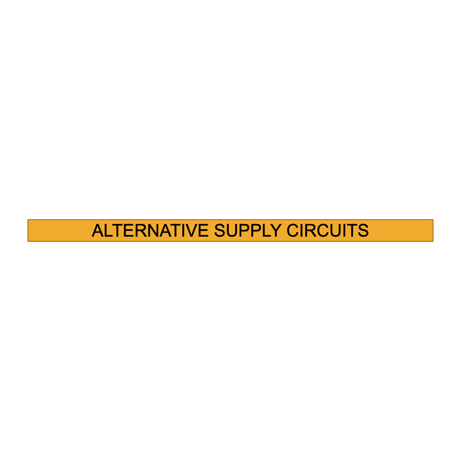 Alternative Supply Circuits