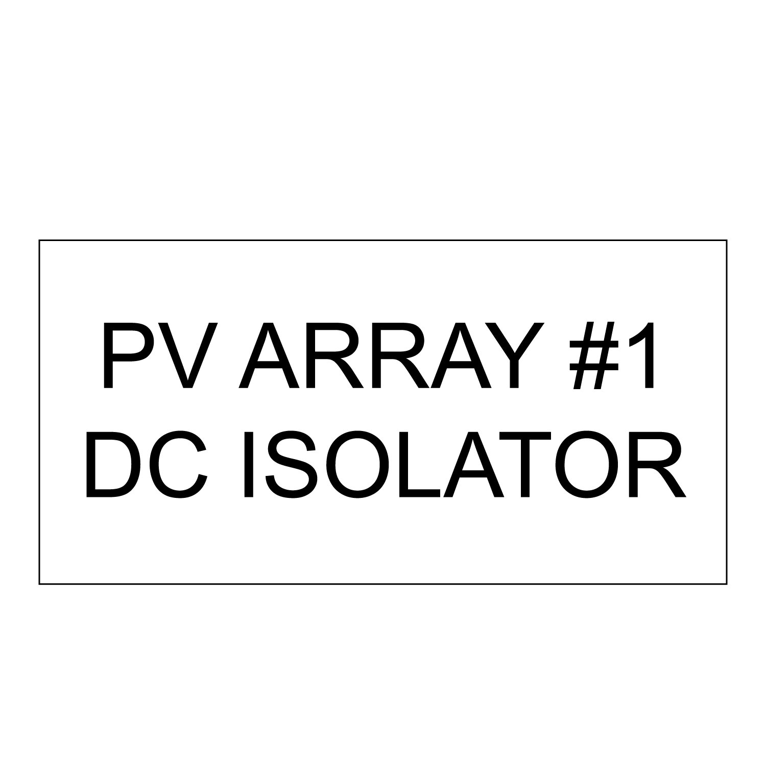 PV Array DC Isolator #1
