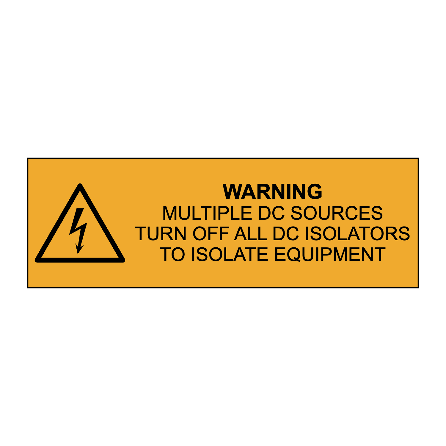 Warning Multiple DC Sources